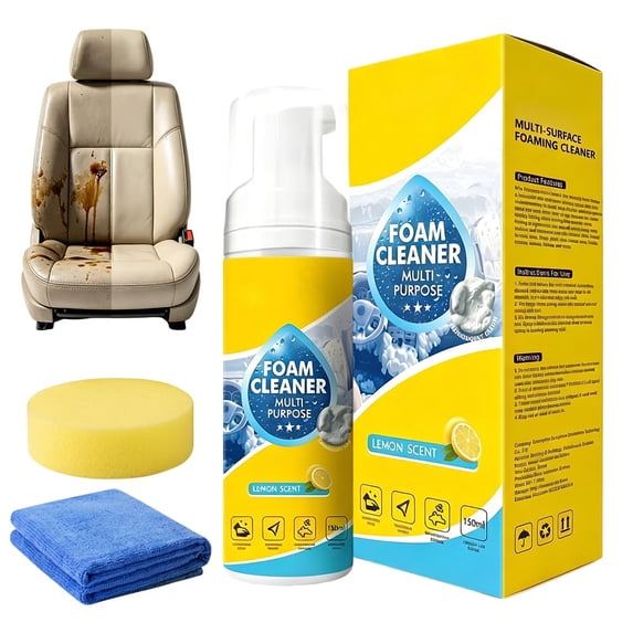 Multifunctional Foam Cleaner, 4-in-1 Multi-Enzyme Stain & Grease Remover with Odor Neutralizer for Car Interior, Kitchen, Bathroom, Sofa and Carpet