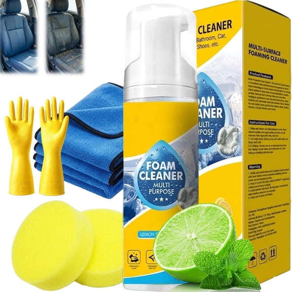 Multifunctional Foam Cleaner, Foam Cleaner All Purpose, Multi Purpose Foam no Rinse Cleaner, with a Streak Free Finish  Cars, Trucks, SUVs, RVs(1Pc)