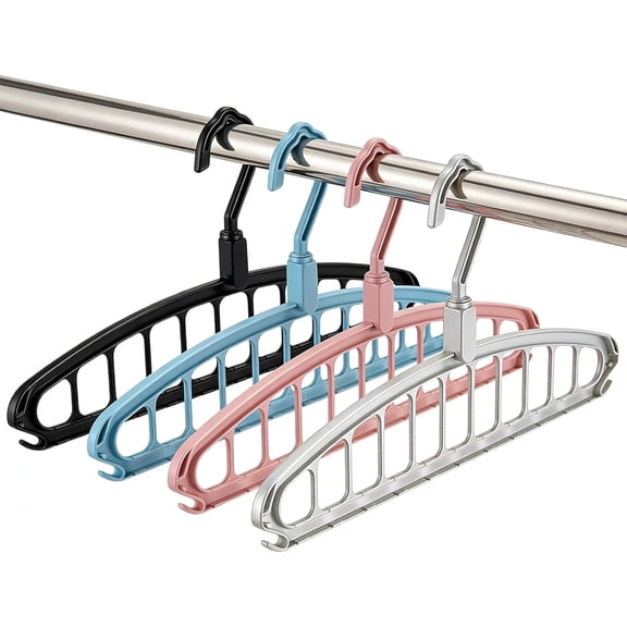 Multifunctional Foldable Clothes Hanger with 11-Hole - Upgrade Space Saving Hanger with 360° Rotation Hooks(Mix)