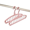 thumbnail image 1 of Multifunctional Foldable Clothes Hanger with 11-Hole - Upgrade Space Saving Hanger with 360° Rotation Hooks(Pink*2), 1 of 7
