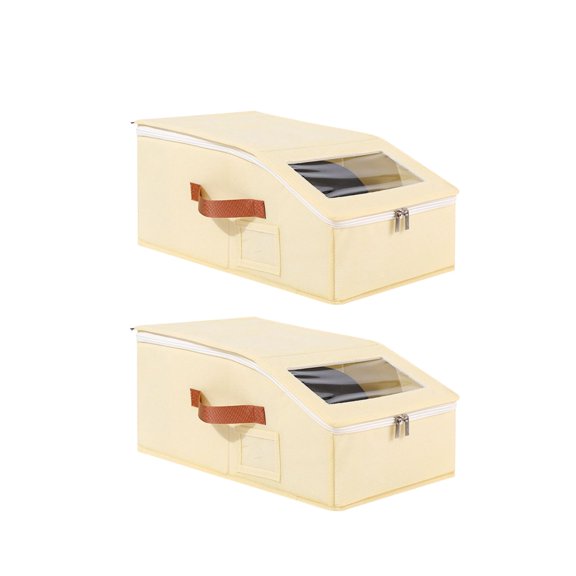 Multifunctional Foldable Dust Hat Storage Box, Stackable Hat Storage for Baseball Caps, Baseball Cap Storage Organizer Boxes, Sturdy Snapback Hat Boxes with Clear Window for Closet(B,2pcs)