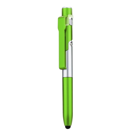 Multifunctional Foldable LED Ballpoint Pen,Green 4-in-1 Stylus Pen with LED Light and Phone Stand Holder, Anti-Scratch Touch Screen Pen for Office, 1pc