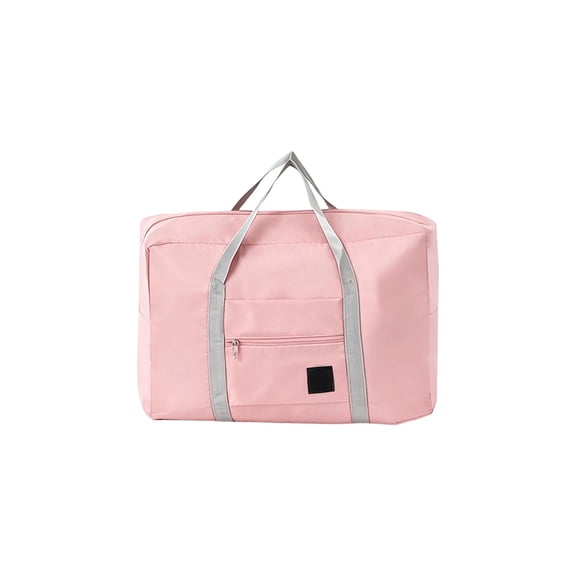 Multifunctional Foldable Travel Bag Large Capacity Portable Shoulder Bag With Trolley Sleeve Pink Oxford Cloth 1 Count
