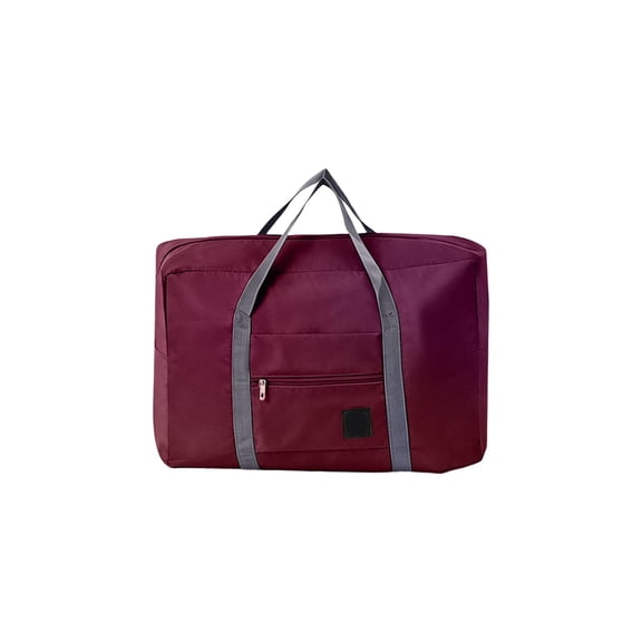 Multifunctional Foldable Travel Bag Wine Red Large Capacity Shoulder Bag With Trolley Sleeve 1 Count