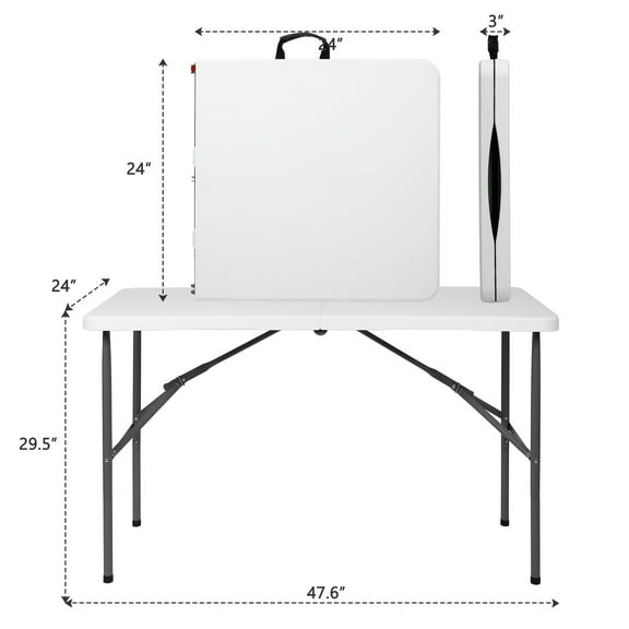 Multifunctional Folding Table - Durable Plastic, No Assembly Required, Space-Saving Design - For Dining, Study, Crafting - Suitable for Living Room & Bedroom - Perfect Gift for Small Spaces