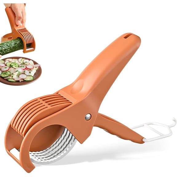 Multifunctional Fruit And Vegetable Slicers,Strawberry Slicer,Banana Slicer Cutter,Grape Cutter,Cucumber Slicer,Stainless Steel Cutter With Portable Hook For Banana, Sausage,Cucumber, Strawberry
