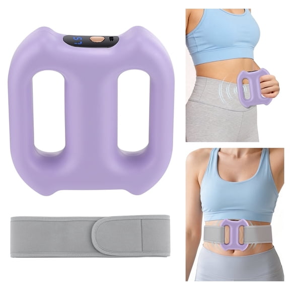 Multifunctional Full-Body Fascia Ring, Electric Deep Tissue Vibration Massager with 5 Intensity Levels & 3 Smart Modes, Cordless Fascia Ring with Belt for Waist Belly Legs Back Massage, Purple