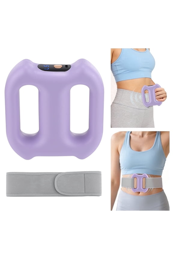Multifunctional Full-Body Fascia Ring, Electric Deep Tissue Vibration Massager with 5 Intensity Levels & 3 Smart Modes, Cordless Fascia Ring with Belt for Waist Belly Legs Back Massage, Purple