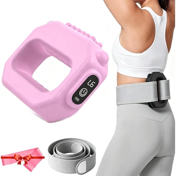 Multifunctional Full Body Fascia Ring, Mini Muscle Recovery Fascia Ring Machine, Hands-Free Electric Massage for Waist, Back, Legs, Arms, Shoulders, Home Office Gym Recovery, Pink