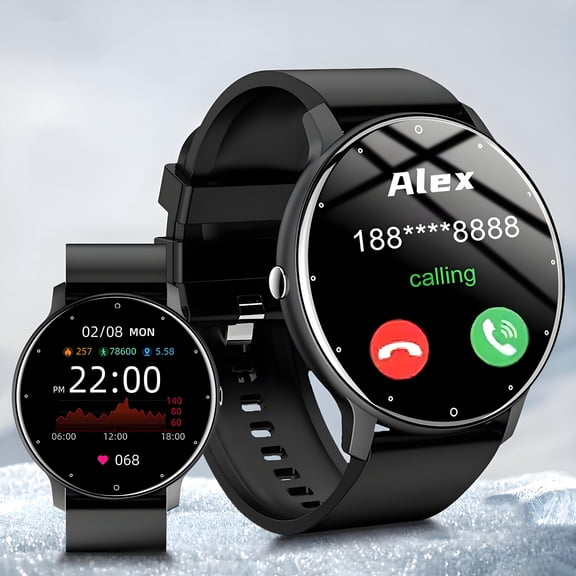 Multifunctional Full-touchscreen Smartwatch, Wireless Calling, DIY Wallpapers, Multiple Sports Modes, Fitness Tracker for Men And Women, Compatible with iPhone & Android, Christmas Gift