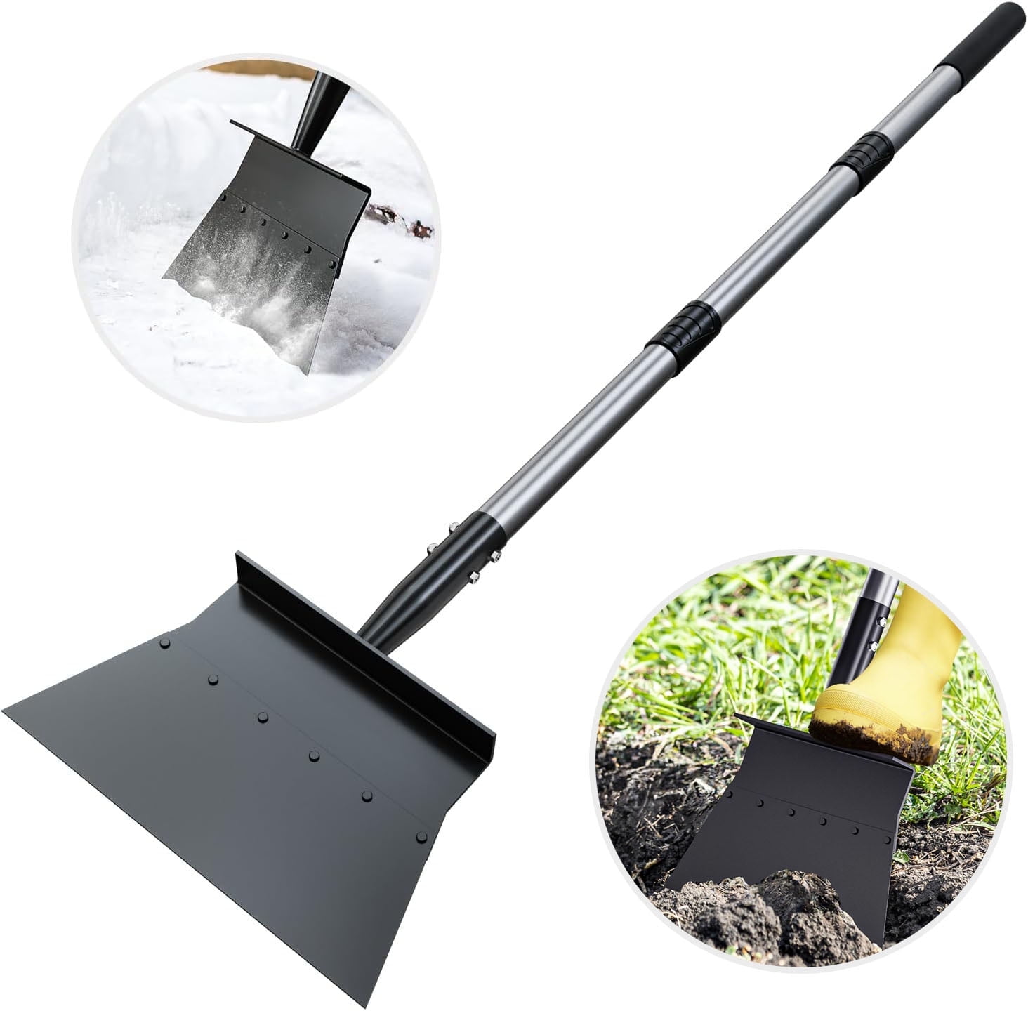 Multifunctional Garden Cleaning Shovel, Heavy Duty Steel Flat Shovel ...