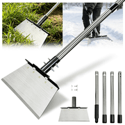 Multifunctional Garden Cleaning Shovel, Heavy Duty Steel Flat Shovel with 59" Adjustable Handle, Snow Ice Scraper, Outdoor Spade Tool for Weeding, Lawn Edging, Digging, Ice Removal