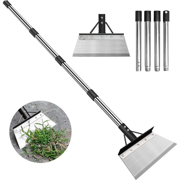 Multifunctional Garden Cleaning Shovel, Heavy Duty Steel Flat, 59" Adjustable Handle, Outdoor Spade Tool