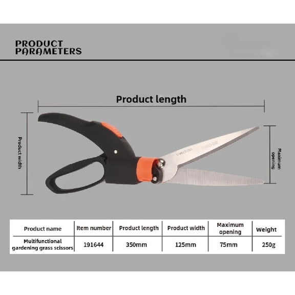 Multifunctional Gardening Mowers Scissors Sharp Tip 360 Rotation Garden Grass Trimming Shears Handheld Lawn Pruning Hedge Shears