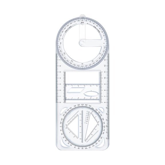 Multifunctional Geometric Drawing Ruler Transparent Movable Mathematics For Students, Artists