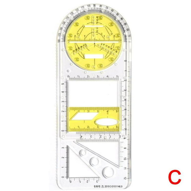 Multifunctional Geometric Ruler Geometric Drawing Template Tools Measuring  W0X8