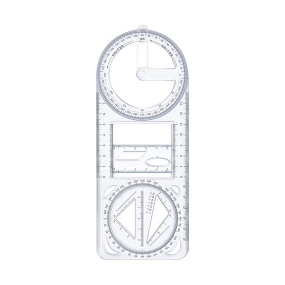 Multifunctional Geometric Ruler, Mathematics & Woodworking Drawing Template For Students