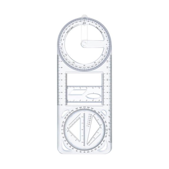 Multifunctional Geometric Ruler Template Measuring Tool Plastic Mathematics Drawing Ruler Set Of 1