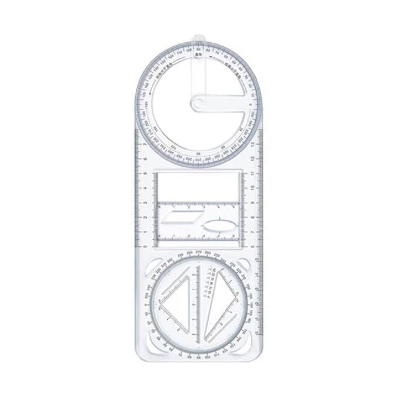 Multifunctional Geometric Ruler  Transparent Math Ruler With Movable Parts For Students | Drawing