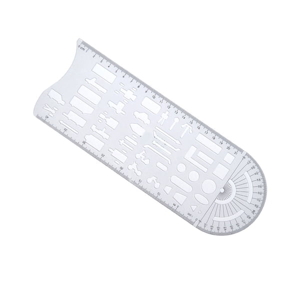 Multifunctional Geometry Stencil Clear Measuring Ruler Accident Scene Stencils Drafting Ruler for Drawing Engineering