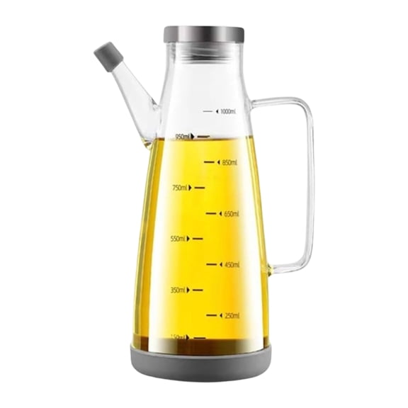 Multifunctional Glass Oil Pourer With Nonrust Steel Lid Leak proof Design For Cooking Oil Soys Sauce Vinegar