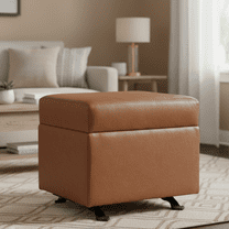 Multifunctional Gliding Ottoman, Upholstered Accent Footrest & Extra Seating for Living Room, Bedroom