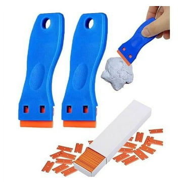 Multifunctional Glue Removal Shovel Plastic Scraper Tool Plastic Scraper Sticker Remover Tool Car Sticker Remover Scraper For Cleaning (1 Pcs*Shovels + 10 Pcs*Blades)