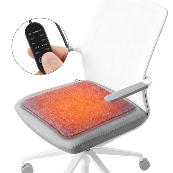 Multifunctional Gray Heating Pad - Office Winter Warm Seat Cushion Warmer, Cozy & Comfortable Office Accessory, Adjustable Warmth for Cold Days, Soft & Durable Winter Seat Warmer, 13.98*14.57in, Gray