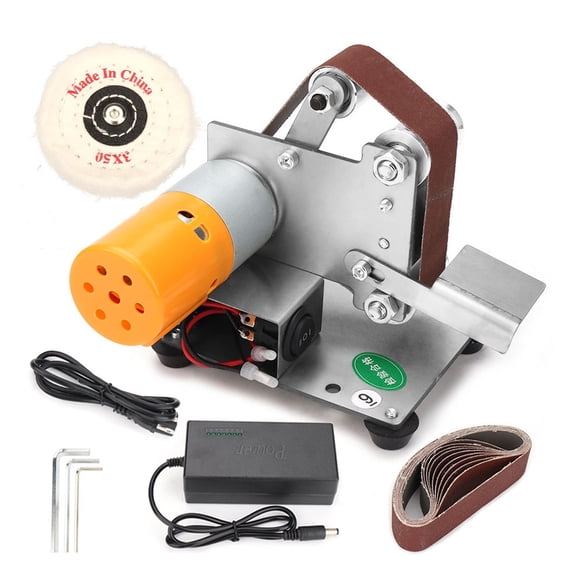 Multifunctional Grinder Mini Electric Belt Sander DIY Polishing Grinding Machine Cutter Edges Sharpener ,Easy Operation