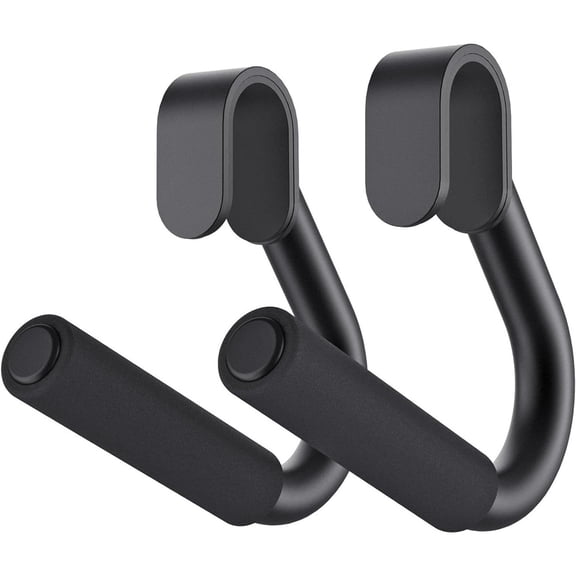 Multifunctional Grip Gym Handles Robust Steel Tubing Netural Grip Pullup Handle Attachments For Pull-up Bars Barbells Resistance Bands Workout Handles Covered w/Comfy Foam 1 Pair