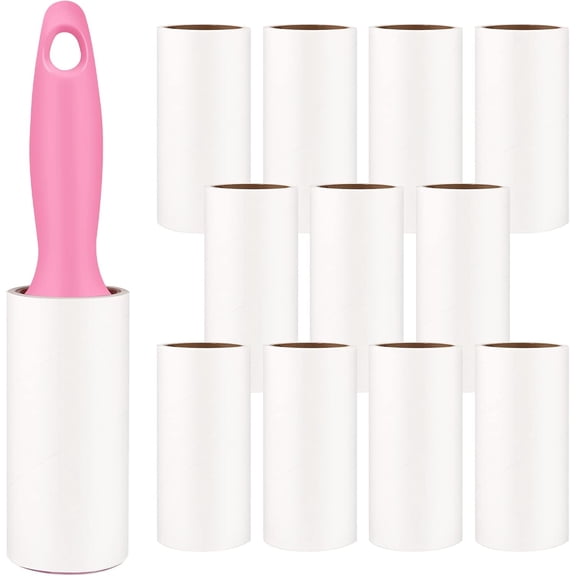 Multifunctional Hair Removal Lint Roller, Easy To Clean And Use, Super Stickiness Ensures Efficient Pickup Of Pet Hair, Clothing Lint And Upholstery Debris, 10Cm Width, 12 Rolls