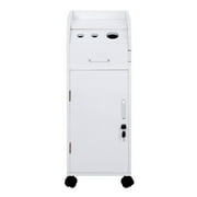 Multifunctional Hair Salon Storage Tool Cart,Mobile Makeup Case with 4 Tray drawers,4 Wheels,3 Hair Dryer Holders,2 Keys and 1 Lock,Utility Hairdressing Tool Station,White