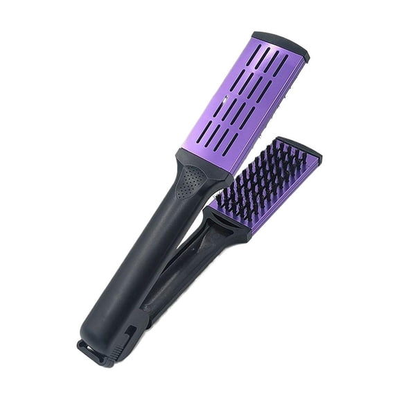 Multifunctional Hair Styling Comb for Daily Use, Straight and Dual Use Brush, Anti-Scald V-Shape Texture Comb for Smooth Salon Results, Easy Operation Hair Care Tool Black