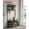 thumbnail image 1 of VASAGLE Hall Tree with Bench and Shoe Storage, Entryway Coat Rack with Shoe Bench, 2 Fabric Drawers, 10 Hooks, 11.8 x 31.7 x 71.5 Inches, Stone Gray and Ink Black, 1 of 6