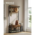 thumbnail image 1 of VASAGLE Hall Tree with Bench and Shoe Storage, Entryway Coat Rack with Shoe Bench, 2 Fabric Drawers, 10 Hooks, 11.8 x 31.7 x 71.5 Inches, Vintage Brown and Ink Black, 1 of 6