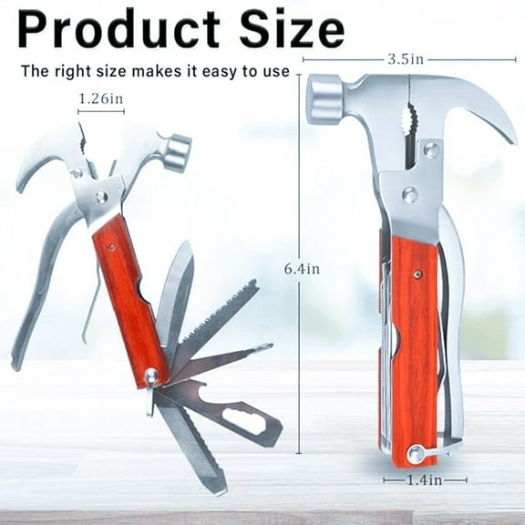 Multifunctional Hammer 12 in 1 Tool, portable all-in-one tool is ideal for outdoor adventures, camping, DIY tasks, and everyday use.
