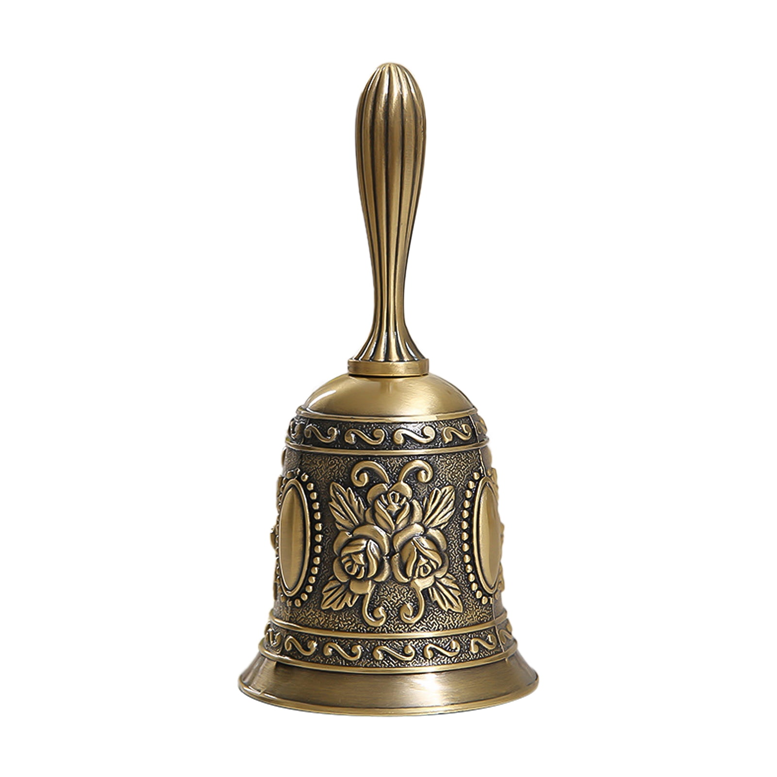 Two Bell Instrument Call Multifunctional Hand Bell Call Bell Musical Instrument with Floral ...