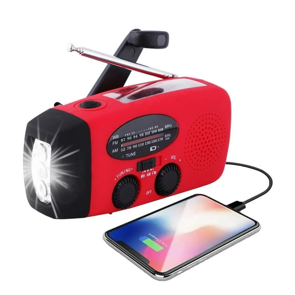 Multifunctional Hand Crank Power Generation Emergency Radio Solar Disaster Prevention FM AM WB NOAA USB LED Flashlight