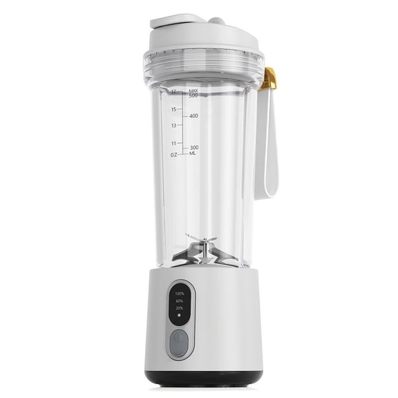 Multifunctional Handheld Blender Self-Cleaning High-Power Motor Multiple Preset Programs Stainless Steel Portable 3.5x3.5x11.2 Inches User- Display (5 to 5A White)