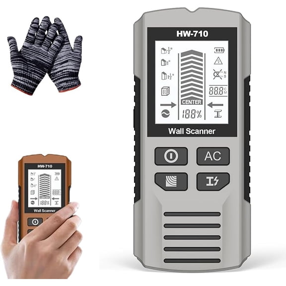 Multifunctional Handheld Metal & Wall Detector, Buyusus Wall Detector, Portable Wire Pipe Power Scanner, 5 in 1 Stud Finder Scanner, Suitable for Detecting Metal, Cables, Wood (Red)