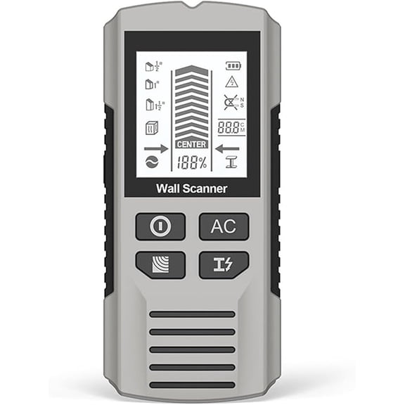 Multifunctional Handheld Metal & Wall Detector - High-Sensitivity Scanner for Pipes, Wires, Studs | LCD Display & Audible Alarms | Indoor Decoration, Professional Use (Battery Not Included) (Red)