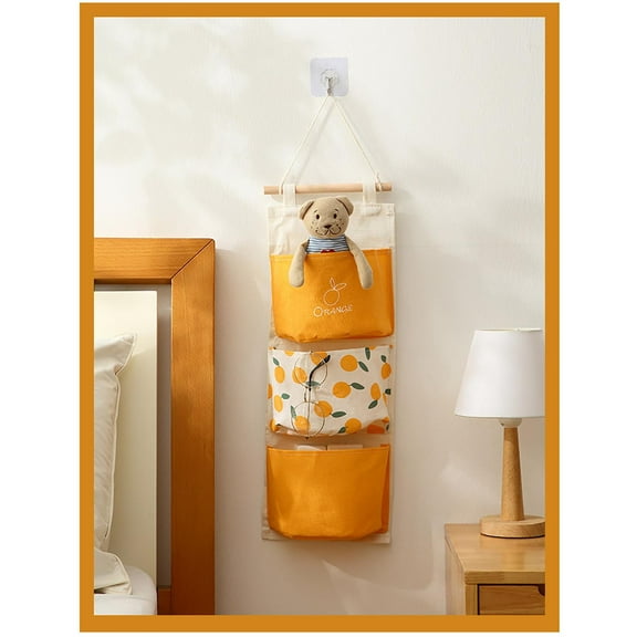 Multifunctional Hanging Fabric Storage Bag Multi-Grid Organizer for Small Items Mobile Phone Accessories Keys Cosmetics Desk Dorm Room Storage Bag