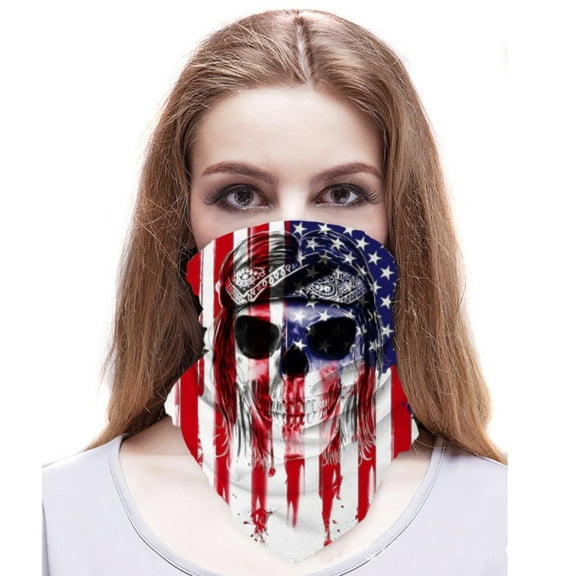 Multifunctional Headwear Face Mask Bandanas Headband Neck Gaiter, US Flag 2