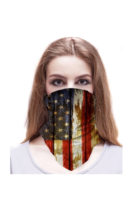 Multifunctional Headwear Face Mask Bandanas Headband Neck Gaiter, US Flag 3