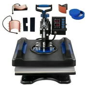 Multifunctional Heat Press Machine 38X38CM 5 in 1, 15 x 15 Heating Press Sublimation Machine 360  Rotation Swing Away T-Shirt Printing Machine for DIY T-Shirts Cap Mugs
