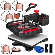 Multifunctional Heat Press Machine 8 in 1, 15 x 15 Dual-Tube Heating Press Sublimation Machine 360  Rotation Swing Away T-Shirt Printing Machine for DIY T-Shirts Cap Mugs