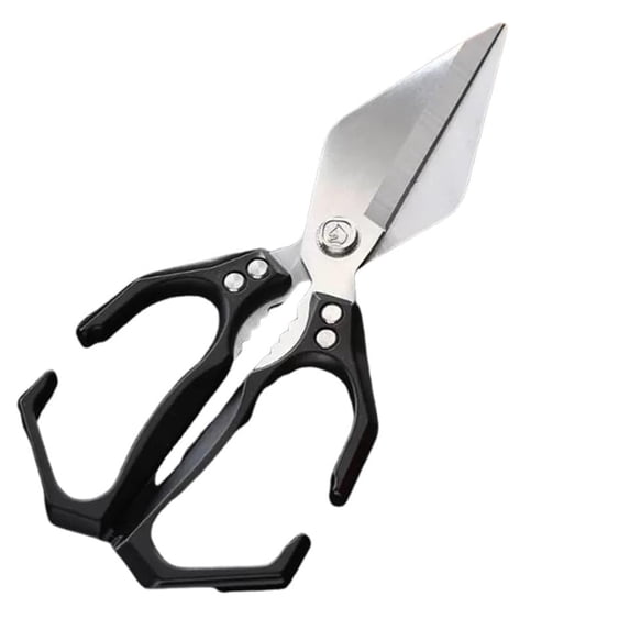 Multifunctional Heavy-Duty Kitchen Shears, 2025 New 2 in 1 Ergonomic Kitchen Scissors, Poultry Scissors Heavy Duty Cut Bone, for Chicken, Meat, Seafood, Bone Cutting(Black)