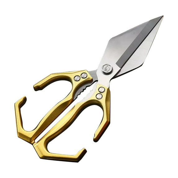 Multifunctional Heavy-Duty Kitchen Shears, 2025 New Heavy Duty Kitchen Scissors for Food with Ergonomic Handle, Poultry Shears Food Scissors for Chicken Meat Seafood Bone Cutting,Gold