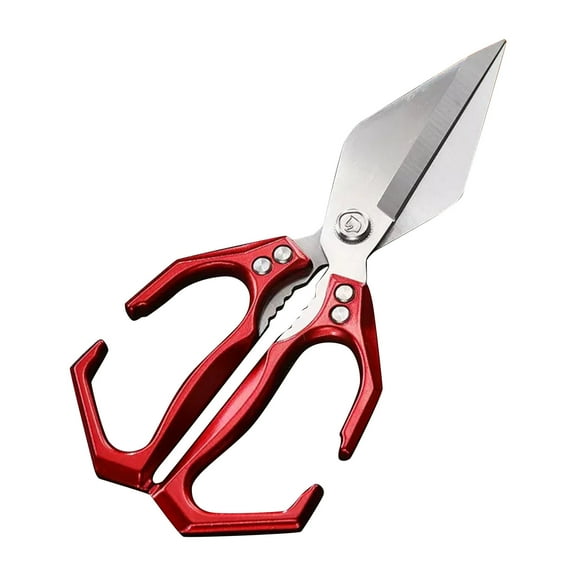 Multifunctional Heavy-Duty Kitchen Shears, 2025 New Heavy Duty Kitchen Scissors for Food with Ergonomic Handle, Poultry Shears Food Scissors for Chicken Meat Seafood Bone Cutting,Red