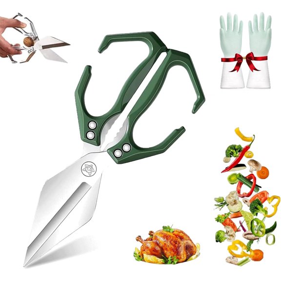 Multifunctional Heavy-Duty Kitchen Shears, Kitchen Shears for Food Heavy Duty, Sharp Stainless Poultry Scissors Heavy Duty Cut Bone, Dishwasher Safe, for Food, Chicken Bones and Turkey